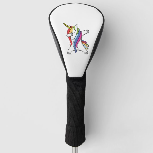 DABBING UNICORN FUNNY BIRTHDAY GIFT UNICORN GOLF HEAD COVER (Front)