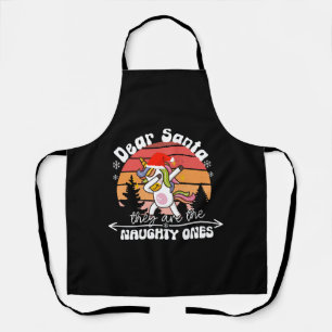 Dabbing Unicorn Funny Christmas Apron