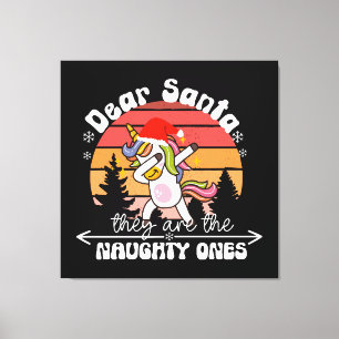 Dabbing Unicorn Funny Christmas Canvas Print