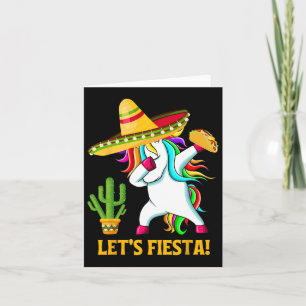Dabbing Unicorn Funny Cinco De Mayo Kids Girls Let Card