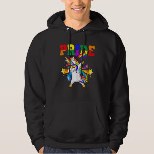 Dabbing Unicorn Gay Pride Lgbt Lesbian Rainbow Fla Hoodie