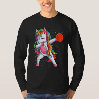 Dabbing Unicorn Golfer  Flying Disc Golf Player Gi T-Shirt
