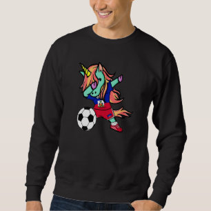Dabbing Unicorn Haiti Soccer Fans Support Haitian Sweatshirt
