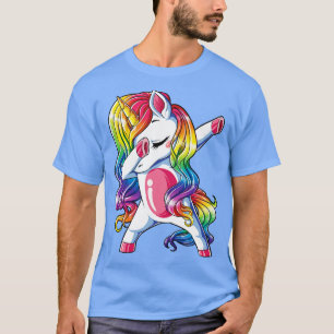 Dabbing Unicorn Kids Girls Boys Rainbow Squad Cute T-Shirt