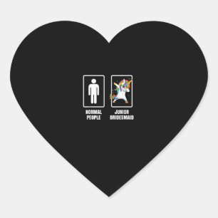 Dabbing Unicorn Kids Junior Bridesmaid Wedding Sun Heart Sticker