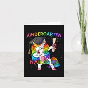 Dabbing Unicorn Kindergarten Nailed It Graduation  Card