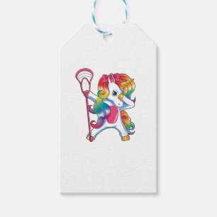 Dabbing Unicorn Lacrosse Funny Lax Player T-Shirt Gift Tags