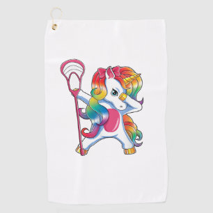 Dabbing Unicorn Lacrosse Funny Lax Player T-Shirt Golf Towel