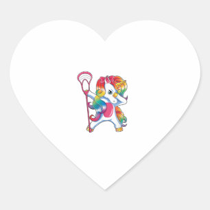 Dabbing Unicorn Lacrosse Funny Lax Player T-Shirt Heart Sticker