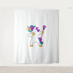Dabbing Unicorn Lacrosse LAX Shirt Funny Tee Gift  Tapestry