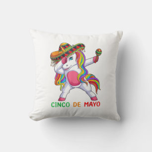 Dabbing Unicorn Let's Fiesta Cinco de Mayo Kids Gi Cushion