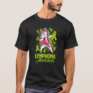 Dabbing Unicorn Lymphoma Awareness Warrior Survivo T-Shirt
