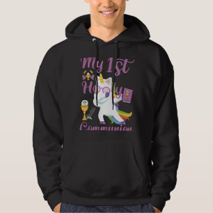 Dabbing Unicorn My First Holy Communion Hoodie