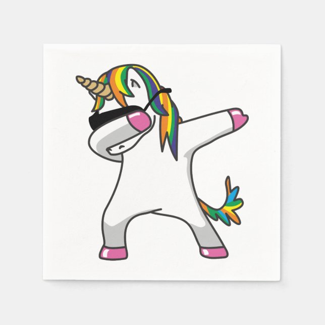 Dabbing Unicorn Napkins (Front)