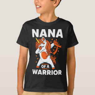 Dabbing unicorn Orange ribbon support Leukaemia Aw T-Shirt
