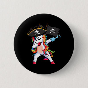 Dabbing Unicorn Pirate Girls Kids Funny Halloween  6 Cm Round Badge