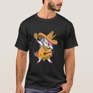 Dabbing Unicorn Poncho With Guitar Cinco De Mayo T-Shirt