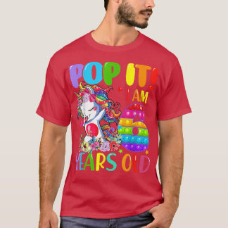 Dabbing Unicorn Pop It I Am 6 Years Old Fidget 6th T-Shirt