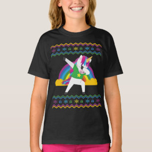 Dabbing Unicorn Rainbow Ugly Christmas Sweater