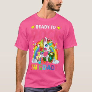 Dabbing Unicorn Ready To Rock 5th Grade Back To Sc T-Shirt