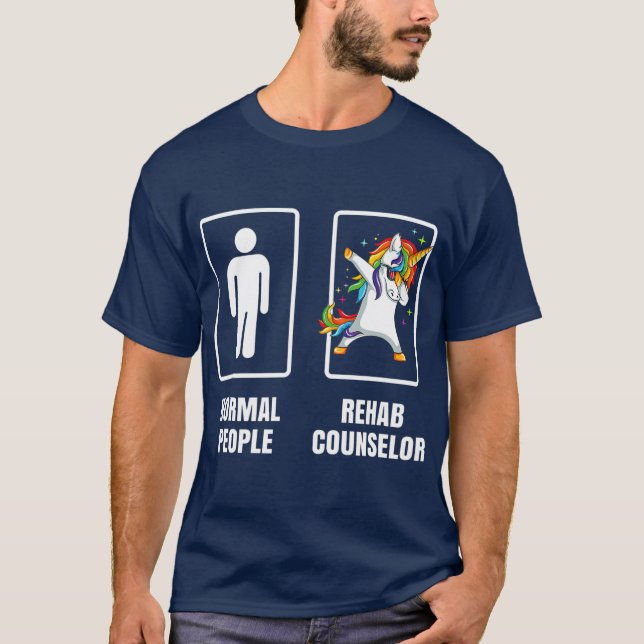 Dabbing Unicorn Rehabilitation Rehab Counsellor T-Shirt (Front)