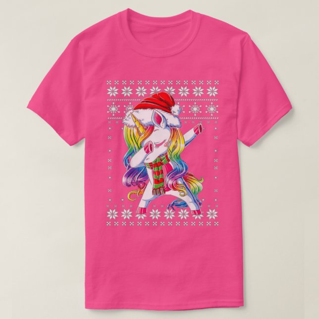 Dabbing Unicorn Santa Sweater Christmas (Design Front)