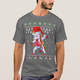 Dabbing Unicorn Santa Sweater Christmas Ugly Kids 