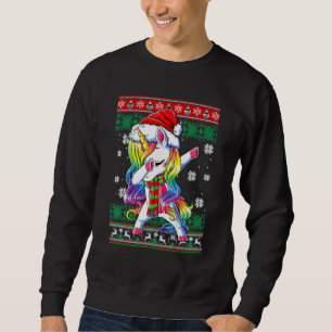 Dabbing Unicorn Santa Sweater Christmas Ugly Kids