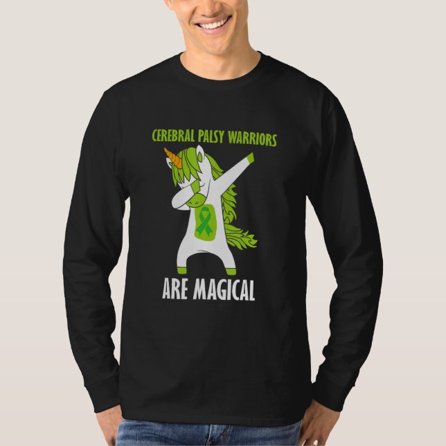 Dabbing Unicorn Saying Cerebral Palsy Warriors Are T-Shirt (Front)