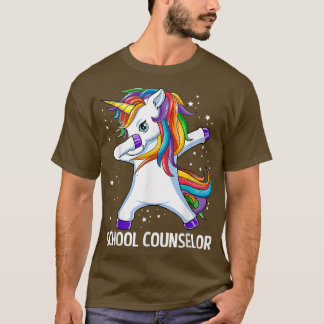 Dabbing Unicorn School Counsellor Proud School Tea T-Shirt