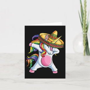 Dabbing Unicorn Shirt Cinco De Mayo Kids Girls Wom Card