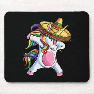 Dabbing Unicorn Shirt Cinco De Mayo Kids Girls Wom Mouse Pad