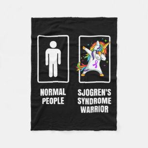 Dabbing Unicorn Sjogren's Syndrome Warrior Survivo Fleece Blanket