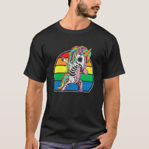 Dabbing Unicorn Skeleton Halloween Dab Dance Scary T-Shirt