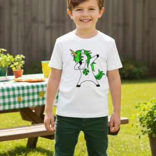Dabbing Unicorn St. Patrick's Day Green Shamrock T-Shirt