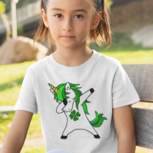 Dabbing Unicorn St. Patrick's Day Green Shamrock T-Shirt