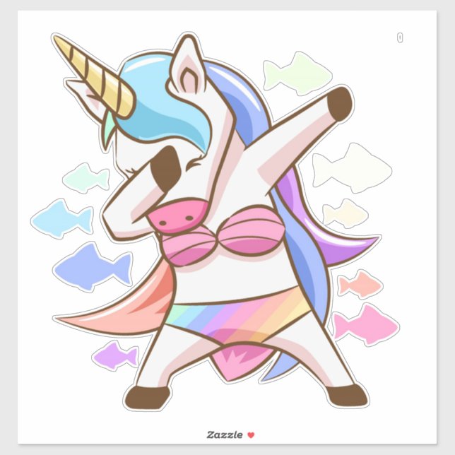 Dabbing Unicorn Sticker (Sheet)