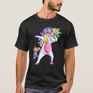 Dabbing Unicorn Sunglasses 4th Of July American T-Shirt