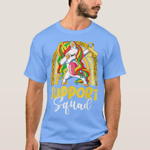 Dabbing Unicorn Support Squad Childhood Cancer Awa T-Shirt