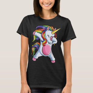 Dabbing Unicorn T Girls Kids Rainbow Unicorns 966 T-Shirt