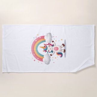 Dabbing Unicorn T Shirt - Funny Dab Dance Rainbow  Beach Towel