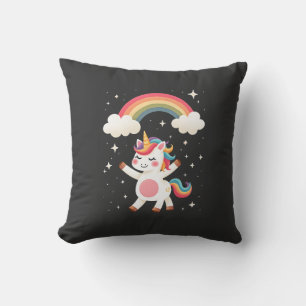 Dabbing Unicorn T Shirt - Funny Dab Dance Rainbow  Cushion