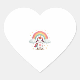 Dabbing Unicorn T Shirt - Funny Dab Dance Rainbow Heart Sticker