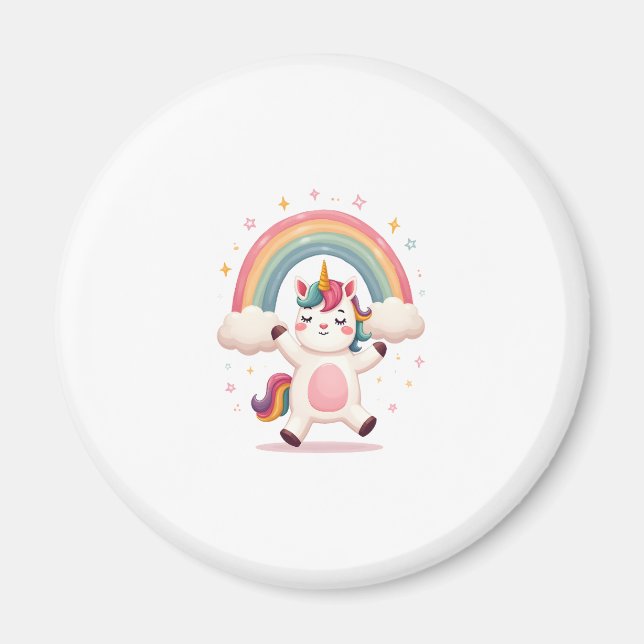 Dabbing Unicorn T Shirt - Funny Dab Dance Rainbow  Magnet (Front)