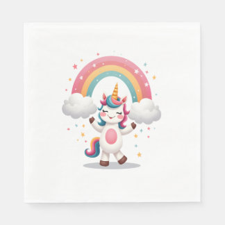 Dabbing Unicorn T Shirt - Funny Dab Dance Rainbow  Napkin