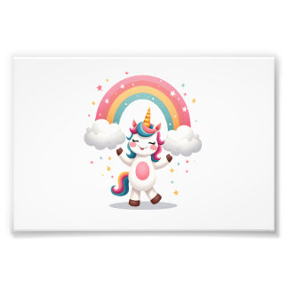 Dabbing Unicorn T Shirt - Funny Dab Dance Rainbow  Photo Print
