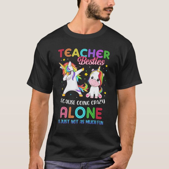 Dabbing Unicorn Teacher T-Shirt (Front)