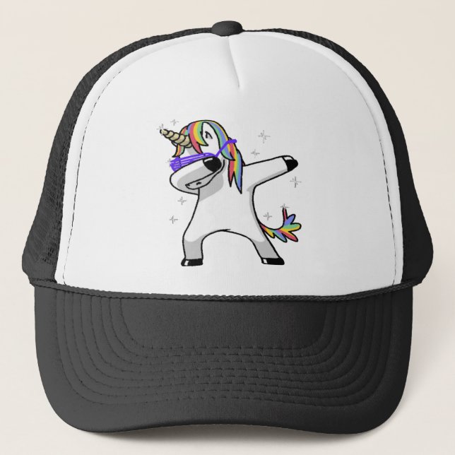 Dabbing Unicorn Trucker Hat (Front)