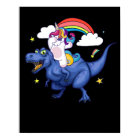 Dabbing Unicorn Tyrannosaurus Rex Dinosaur Rainbow