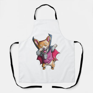 Dabbing Vampire Corgi Cute Halloween Corgi Funny Apron
